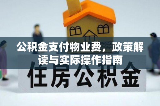 相城公积金支付物业费，政策解读与实际操作指南